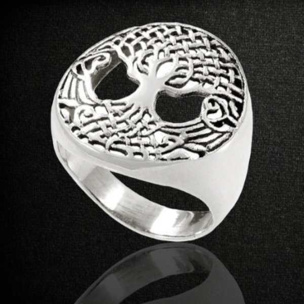 Yggdrasil Tree of Life Viking Ring - Sterling Silver