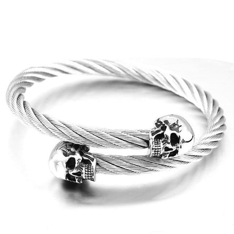 Viking Warrior Skull Cuff Bracelet