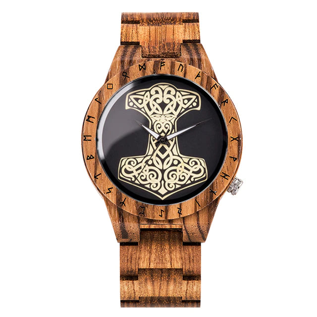 Thor's Hammer Mjolnir Wooden Watch