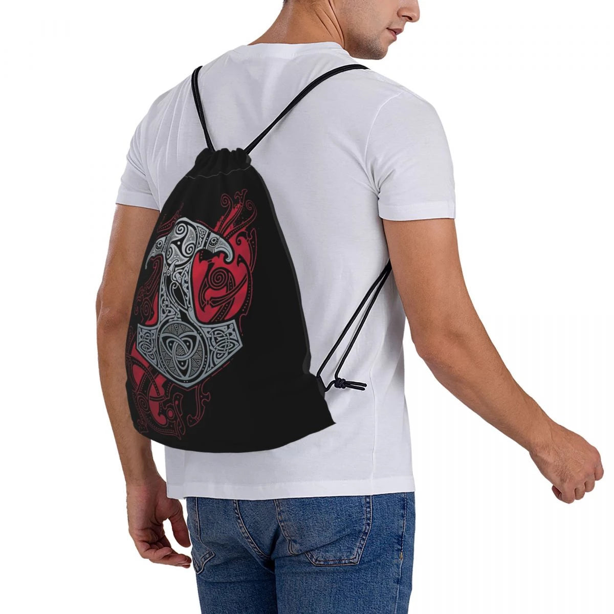 Thor's Hammer-  Mjolnir Drawstring Bag