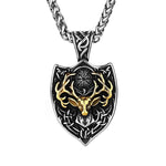 Viking Stag Stainless Steel Pendant Necklace