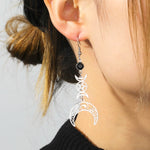 Dawapara Black Birthstone Stainless Steel Earrings