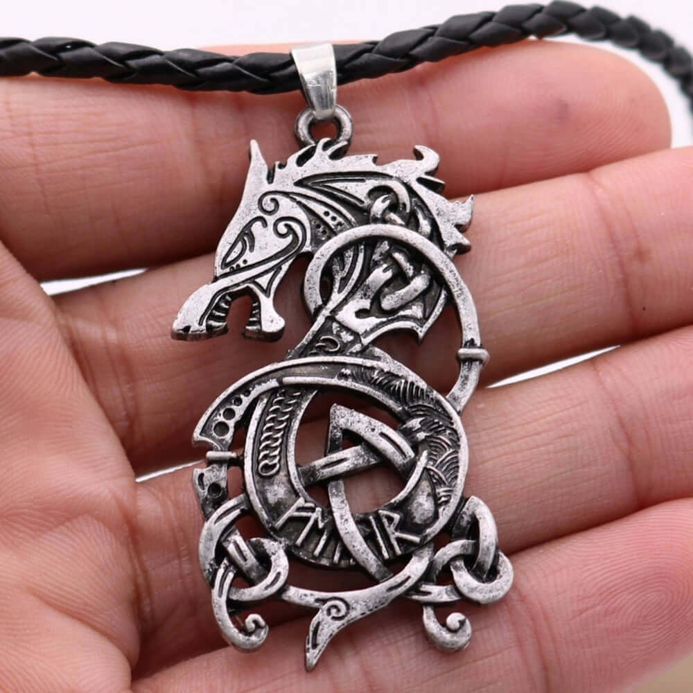 Fenrir Wolf Norse Pendant Necklace