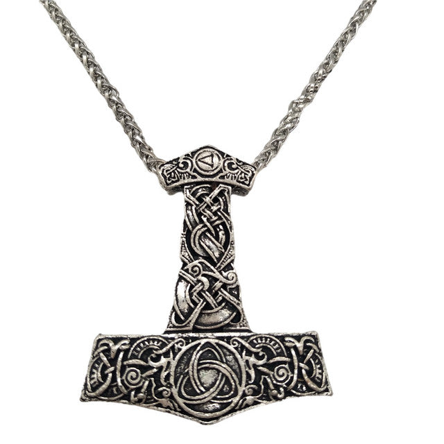 Mjolnir Thor's Hammer Trinity Pendant Necklace