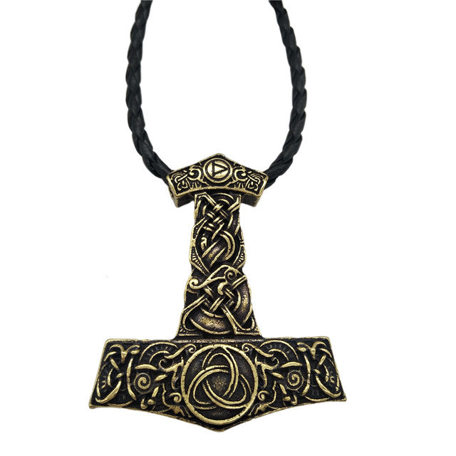 Mjolnir Thor's Hammer Trinity Pendant Necklace