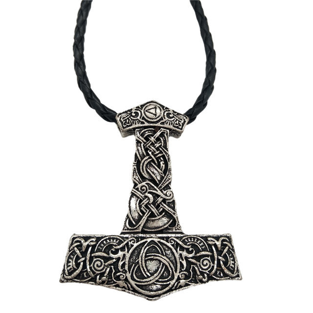 Mjolnir Thor's Hammer Trinity Pendant Necklace