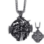 Viking Odin Warrior Raven Shield Pendant Necklace