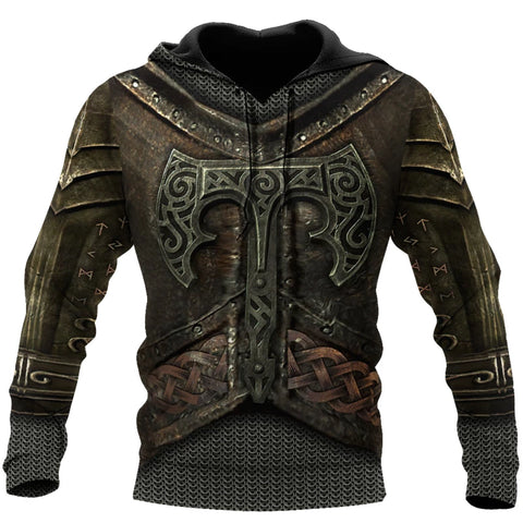 Thor's Hammer 3D Viking Warrior Printed Hoodie