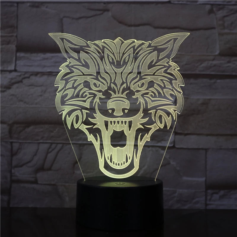 Norse Wolf Fenrir Color Changing 3D Night Lamp
