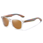 POLARIZED WOODEN SUNGLASSES WITH CLEAR FRAME