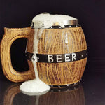 Oak Barrel Style Wooden Beer Tankard Mug