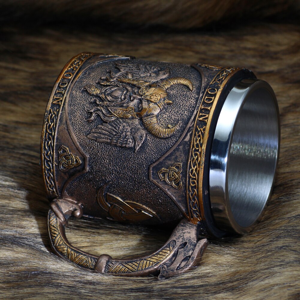 Odin With Ravens Stainless Steel Tankard Mug