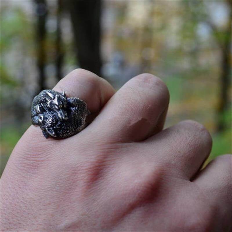 Geri And Freki Wolves Ring