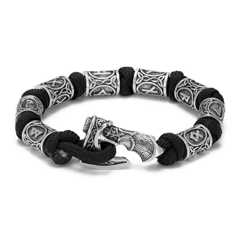 Viking Axe Rune Beads Paracord Bracelet