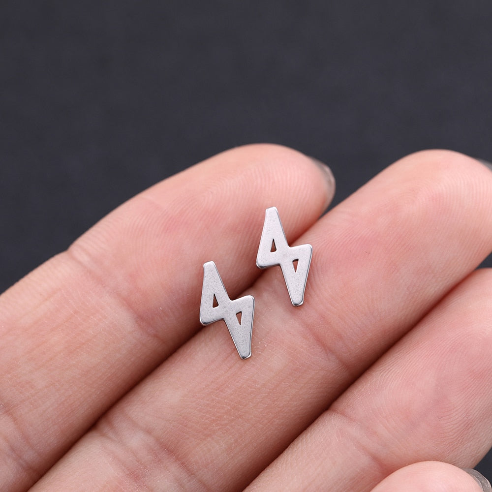 Viking Futhark Runes Stud Earrings