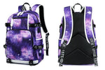 Viking Valknut USB Charging Multifunction Travel Backpack - Starry Purple