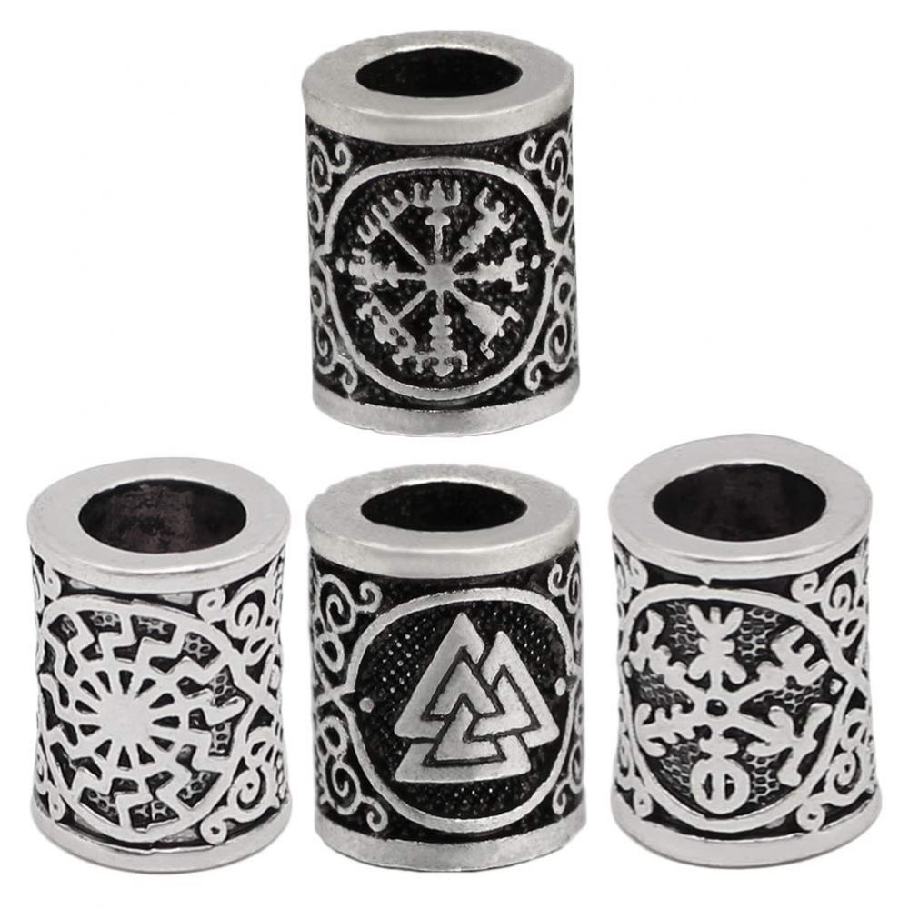 Vegvisir Valknut Runes Beard Beads Set