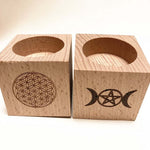 2Pcs Wooden Altar Candle Holders