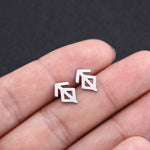 Viking Futhark Runes Stud Earrings