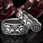 Celtic Wolves Viking Ring