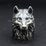 Wolf Head Viking Ring