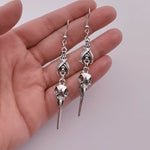 Raven Skull Drop Earrings