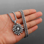 Slavic Sun Wheel Pendant Necklace
