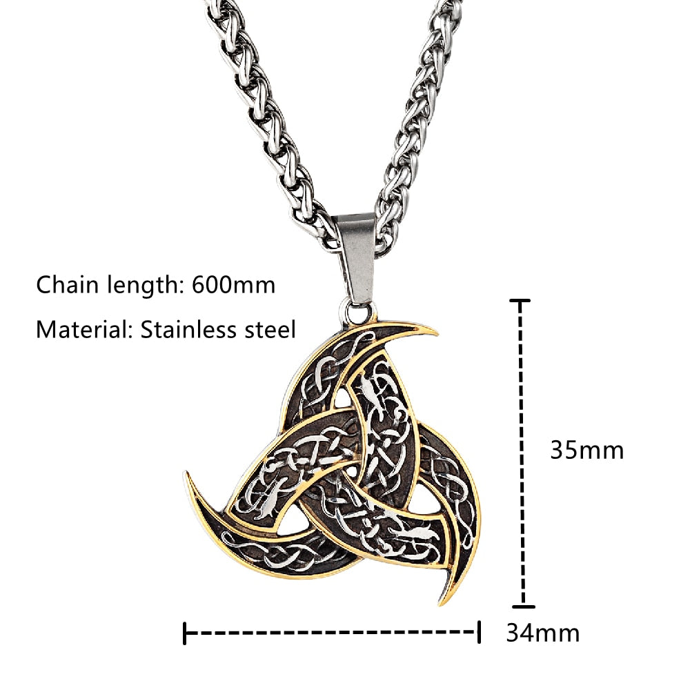 Odin's Horn Triskelion Pendant Necklace