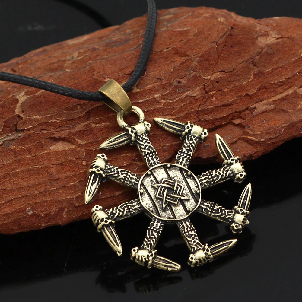 Kolovrat Sun Dagger Viking Necklace