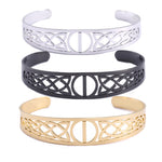 Nordic  Runes Bangle Cuff Bracelet