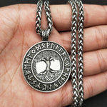 Vikings Runes Yggdrasil Tree of Life Pendant Necklace