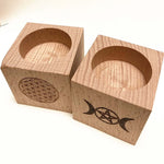 2Pcs Wooden Altar Candle Holders