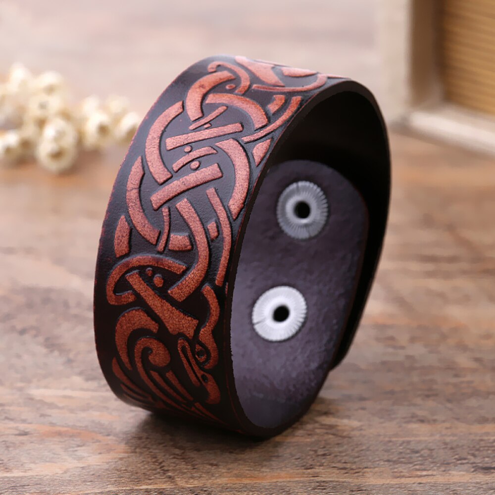 Odin's Ravens-Leather Viking Bracelet