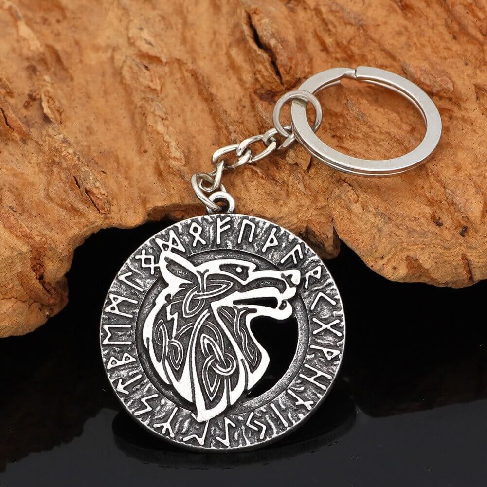 Fenrir Runic Keychain