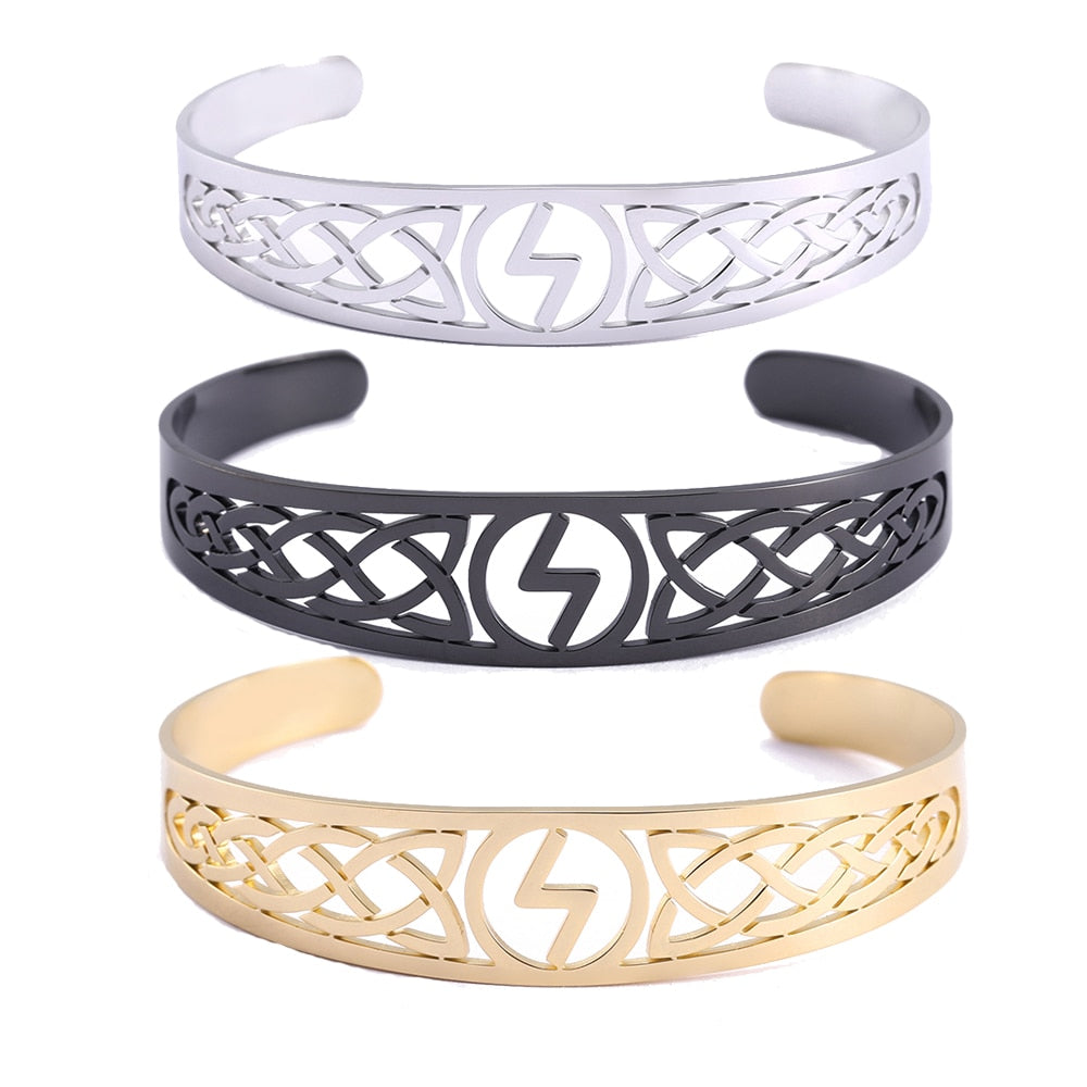 Nordic  Runes Bangle Cuff Bracelet