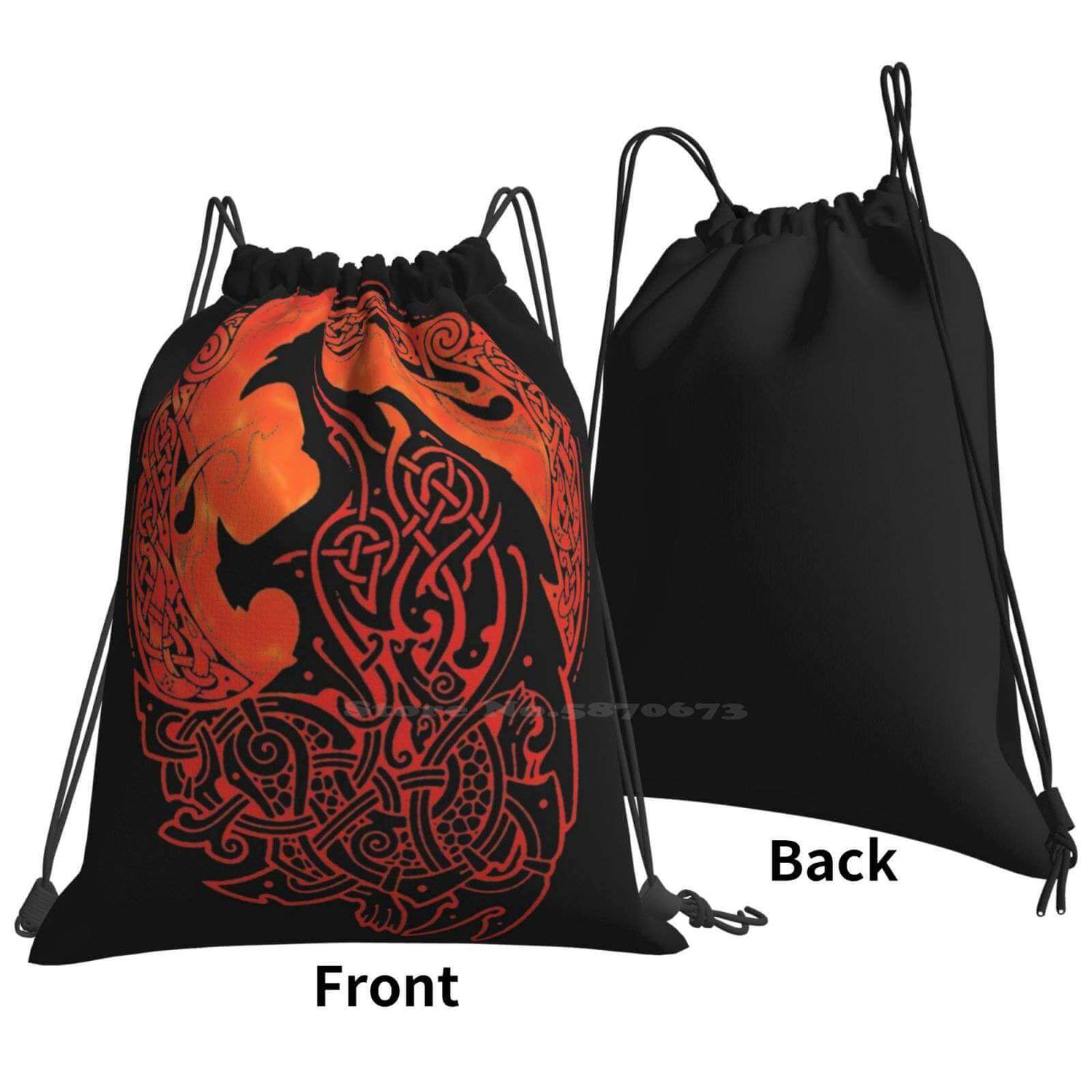 Fenrir Norse Wolf Drawstring Bag