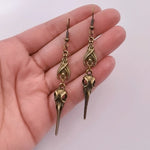 Raven Skull Drop Earrings