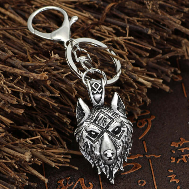 Fenrir Runic Keychain