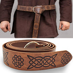 Medieval Embossed PU Leather O Ring Belt