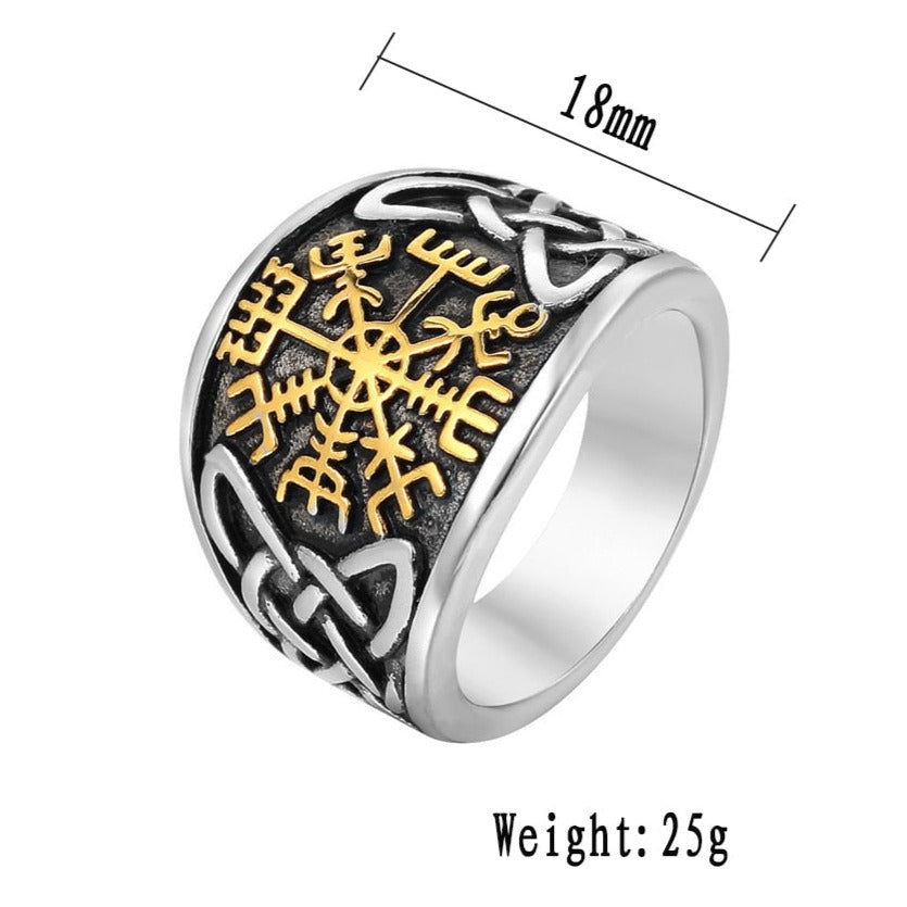 Vegvisir Celtic Knot Viking Ring