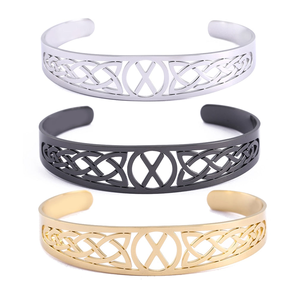 Nordic  Runes Bangle Cuff Bracelet