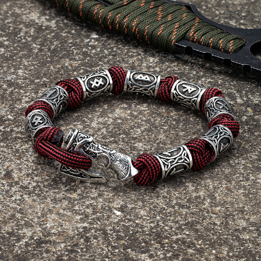 Viking Axe Rune Beads Paracord Bracelet