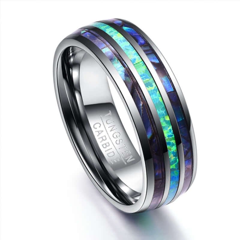 Bifrost Tungsten Abalone Ring