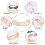 Nordic  Runes Bangle Cuff Bracelet