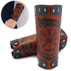 Jormungandr Viking Compass Leather Wristband