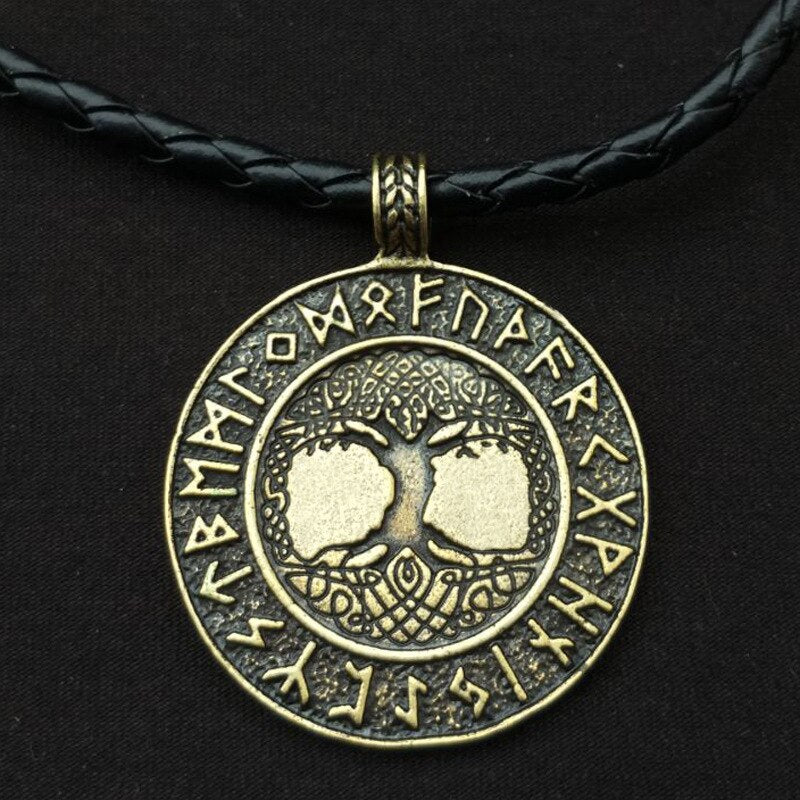 Vikings Runes Yggdrasil Tree of Life Pendant Necklace