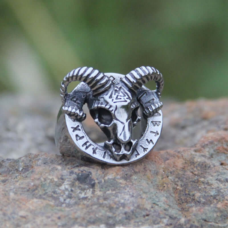 Goat Skull (Adjustable Viking Ring)