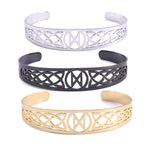 Nordic  Runes Bangle Cuff Bracelet