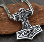 VIKING NECKLACE - MJOLNIR SKULL