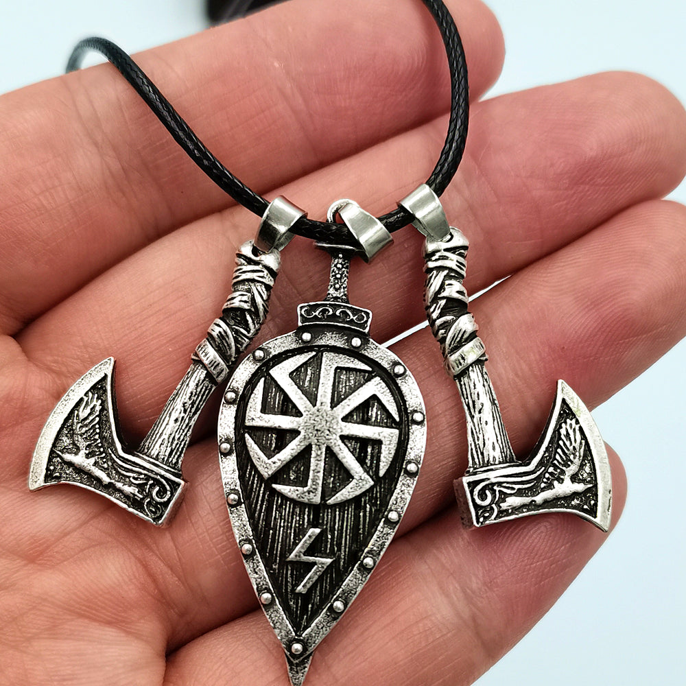 VIKING NECKLACE - AXE & SHIELD
